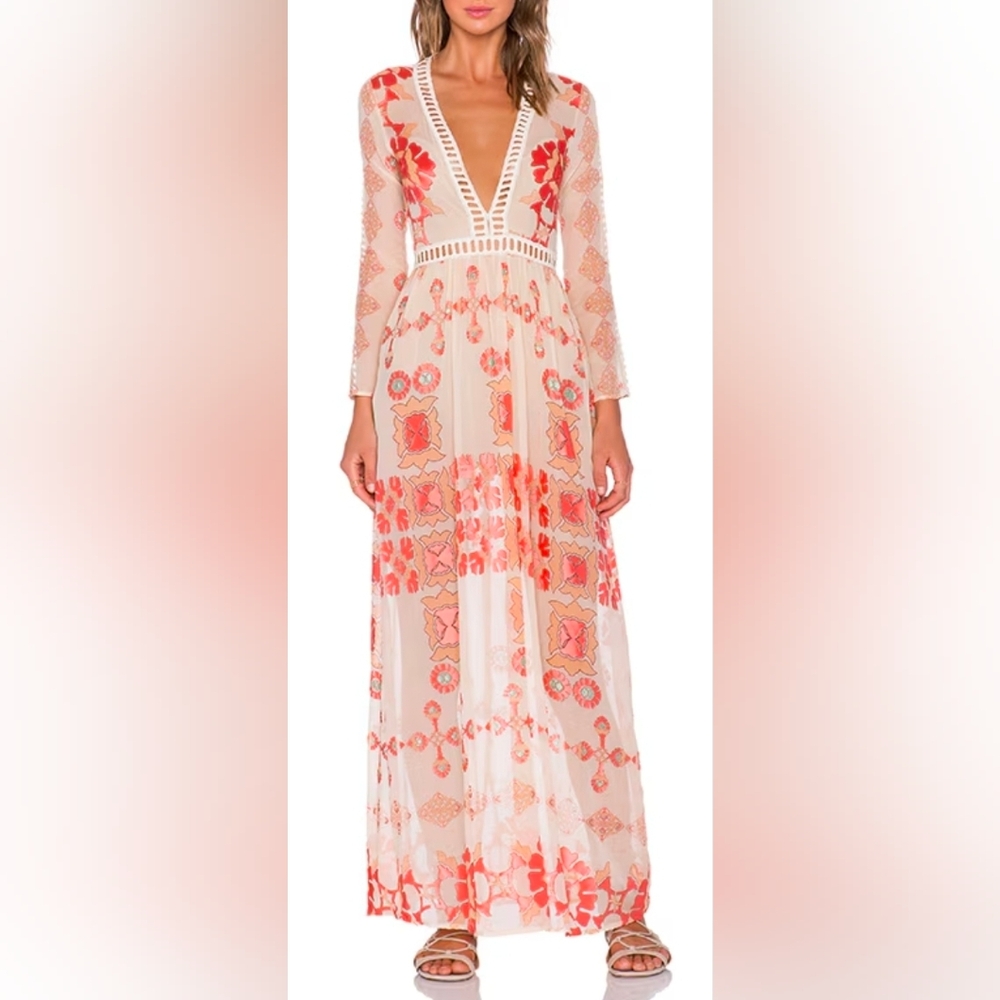 For Love & Lemons Barcelona Maxi Dress Creme